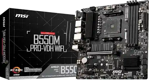 MSI B550M PRO-VDH (MATX Sockel AM4, AMD B550, 4 x DDR4, 1 x PCI Express 3.0 16x)