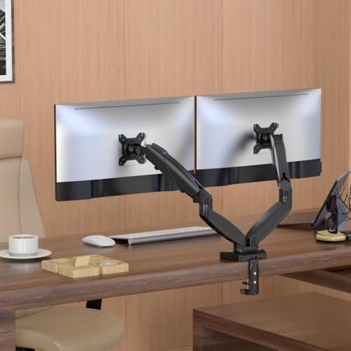 Image of UNIQ MOUNTS Premium 15''-27'' Dual Monitor Arm, 180 Swivel, 360 Rotation, +90-85 Tilt, VESA 75x75 /100x100, 9kg Weight Capacity Per Arm, 2 USB Port