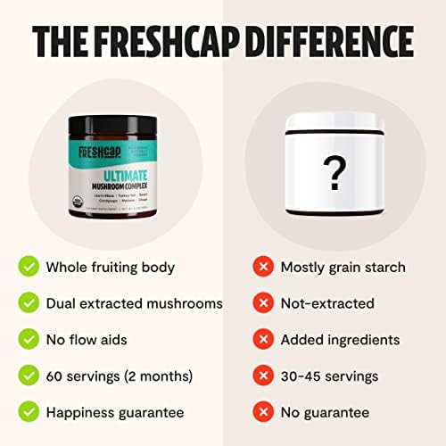 FreshCap Ultimate Mushroom Complex Pure Extract Powder USDA