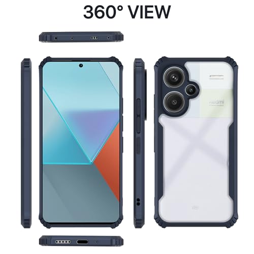 Image of Pikkme Redmi Note 13 Pro Plus 5G Back Cover | Crystal Clear Transparent Back | Ultra Hyrbid | Full Camera Protection | Raised Edge | Bumper Back Case (Blue)