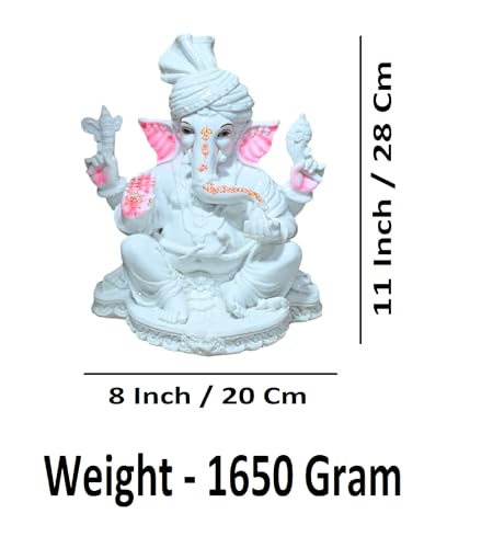 Figurine Murti statue marbre blanc 28 cm objet déco K4774 - 5