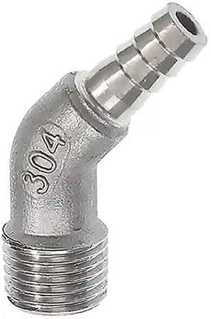 Raccord de tuyau en acier inoxydable 45° embout 6mm 8mm 10mm et connecteur filetage 1/4