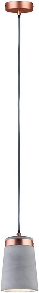 Paulmann 79617 Neordic Stig Pendant luminaire max. 1x20W Pendant lamp for E27 Lamps Ceiling lamp Grey/Copper matt 230V Concrete/Metal Without lamp