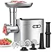 CHEFFANO Meat Grinder, 2600W Max Stainless Steel Food Grinder Electric, ETL Approved Heavy Duty Meat Mincer Machine with 2 Blades, 3 Plates, Sausage Stuffer Tube & Kubbe Kit for Home Kitchen Use