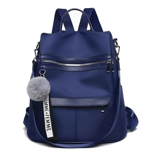 Bolsa Feminina Média Casual Alça Transversal Mochila Trabalho Anti Furto (Azul)