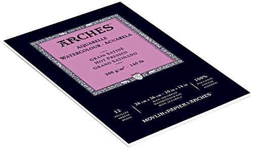 Arches 400014958 Watercolor Pad Hot Press 10 x 14