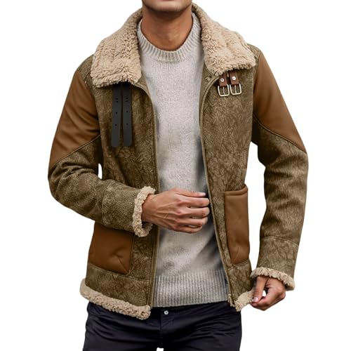 Veste en daim homme doublure peluche contre le froid glacial