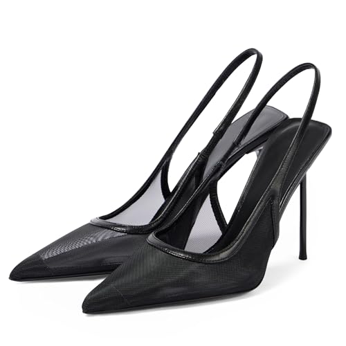 BIUBAKUA Slingback Heels for Women Pointed Toe Stiletto High Heels