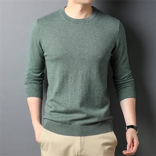 Men's Thin Wool Round Neck Sweater - Fashionable Solid Color Sweater for Male.3