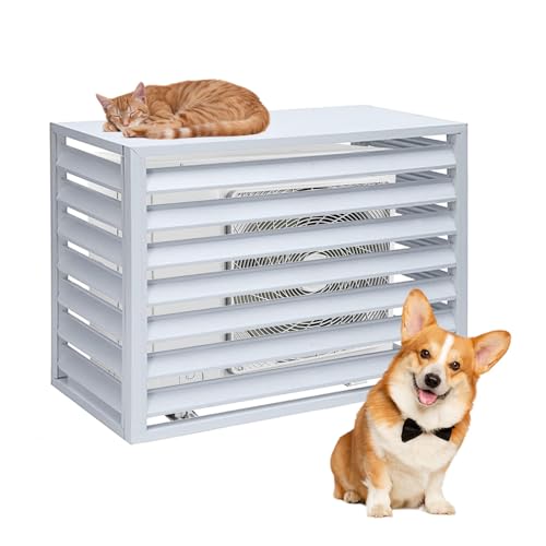 Cubre aire acondicionado antirrobo con reducción de ruido en aluminio blanco