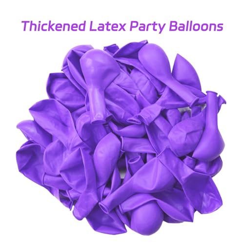 Image of Purple Balloons 100 Pack 12 inch Thicken Latex Matte Purple Balloons for Halloween Birthday Party Weddings Decorations