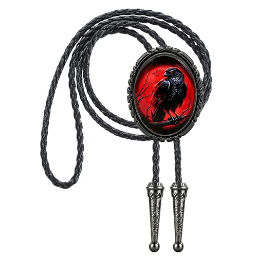 Image of Jeilwiy Bolo Tie for Men Western Cowboy Gothic Bolo Tie Necklace Halloween