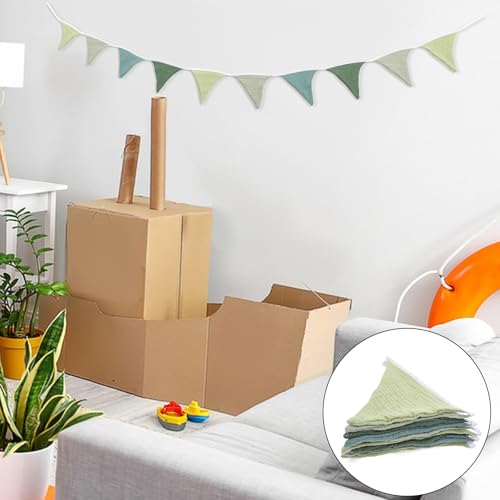 Cobee Wimpelkette Lang 286cm für Kinderzimmer und Babyzimmer - Deko aus Musselin Baumwolle Stoff - Girlande für Geburtstag, Party, Wanddeko - Buntes Banner Geschenk (Stil 3)