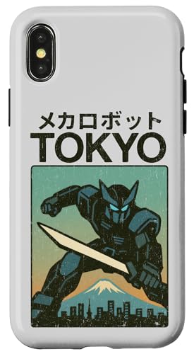 メカロボット 格闘ポーズ 男の子 ヴィンテージ 日本ポスター 東京 スマホケース iPhone X/XS 用