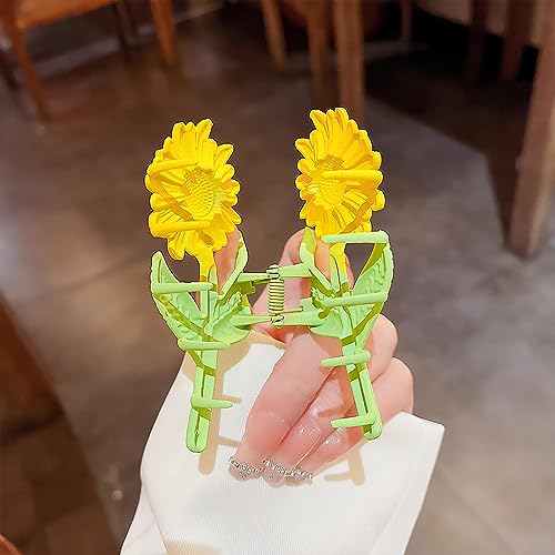 Pinzas de girasol antideslizantes accesorios de pelo mujer 4