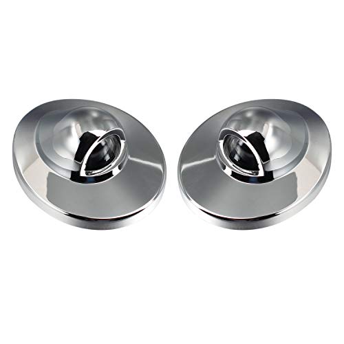 HERCOO License Plate Lights Lamp Lens Chrome Housing Compatible with 1999-2015 F150 F250 F350 F450 F550 Super Duty Bronco Ranger Excursion Expedition Explorer F53 Step Bumper Truck, Pack of 2