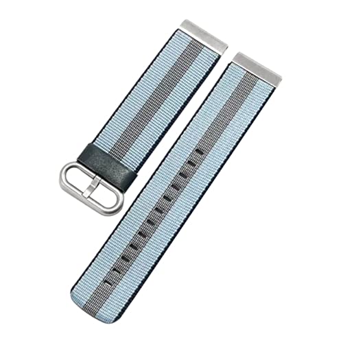 Bracelet montre nylon interchangeable 20mm 22mm bleu rayé
