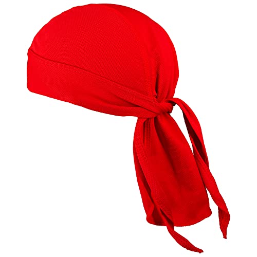 VIAUMBR Pañuelo pirata bandana gorra durag bicicleta casco moto pañuelo bajo casco pirata tela pirata verano, rojo, 50-65