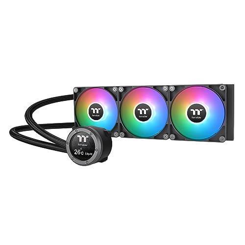 Thermaltake TH360 V2 Ultra ARGB Sync/AlO Liquid Cooler/ARGB Fan 120 * 3/PWM 500~1500rpm/Water Block 2.1" LCD/Black, CL-W384-PL12SW-A by Thermaltake - Used condition - CA$99.74