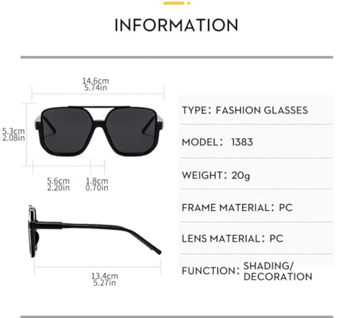 4 Pieces Retro Oversized Aviator Sunglasses for Women Men Square Semi Rimless 70s Vintage Aviator Sun Glasses3