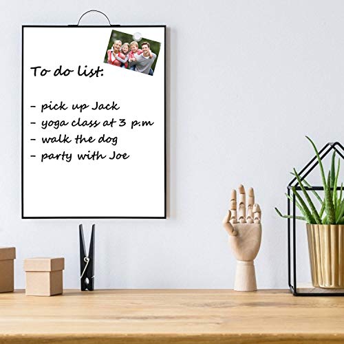 tsj office small white board - 1634 x 1234 portable black aluminum framed whiteboard magnetic dry erase board with a handle to do list notepad for office home school