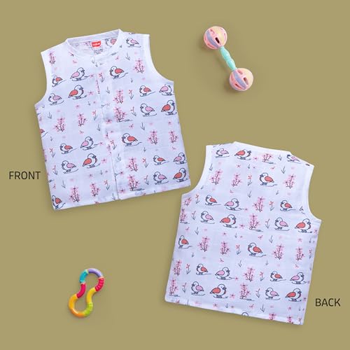 Image of LuvLap Baby Boys & Girls Regular Fit 100% Cotton Sleeveless Jhabla pack of 5