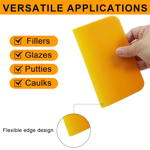 Image of Body Filler Spreaders, 6PCS Plastic Spreader,4, 5, 6 Inch Reusable Automotive Body Fillers Hard for Applying Fillers, Putties, Glazes, Caulks and Paint