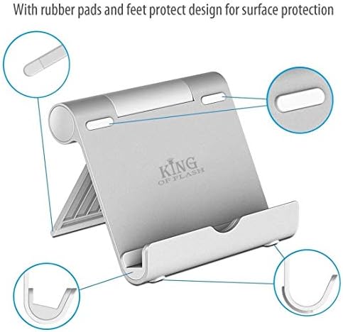 KING OF FLASH Portable Desk Multi Angle Stand Holder for 4-12" Tablet, iPad, Smartphone, iPhone & Various Devices