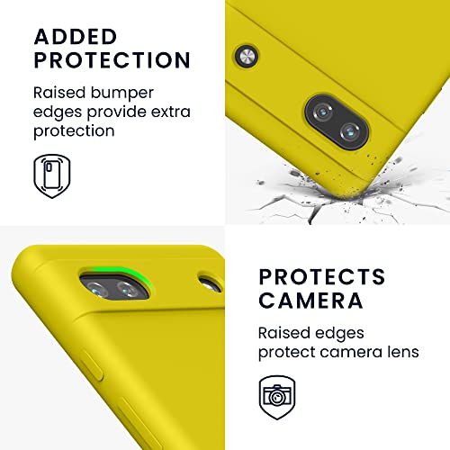 kwmobile Case Compatible with Google Pixel 6a Case - TPU Silicone Phone Cover with Soft Finish - Radiant Yellow - Image 3