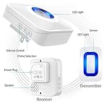 Fosmon WaveLink Door Chime Driveway Alarm Guard Wireless Motion Sensor (500 Feet, 58 Tunes, 5 Volume Levels, LED Indicators) Motion Detector Home/Business/Store Entrance Alert (1 Receiver + 2 Sensor) - Image 2