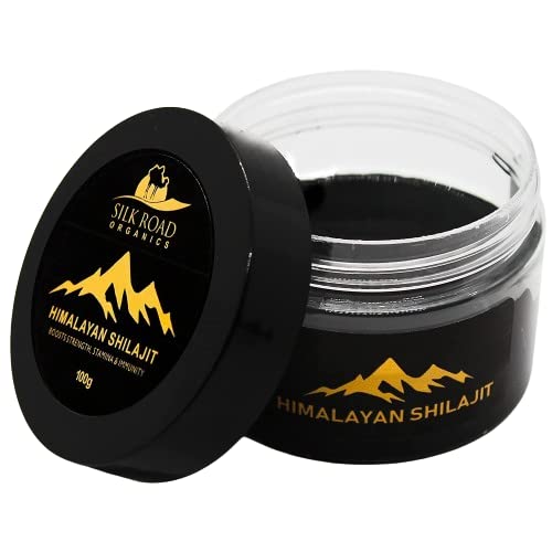 Silk Road Organics Pure Himalayan Shilajit (100 Gm) Resin With Fulvic Acid And 84+ Trace Minerals For Metabolism, Immune System Support, Energy & Focus With Measuring Spoon #TOP20