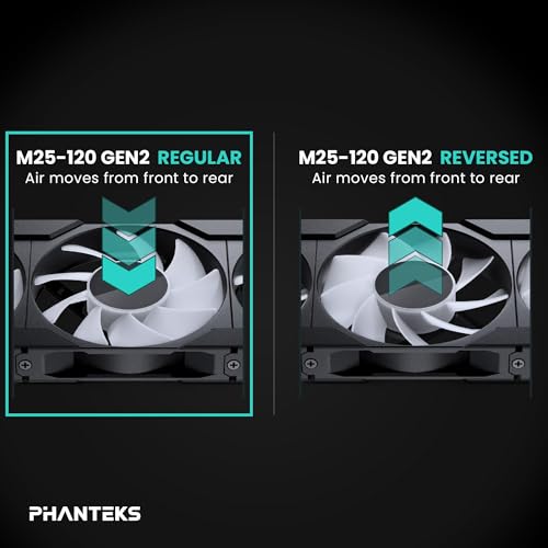 PHANTEKS M25 Gen2 PC Black PWM Fan Fan 120mm RGB 3-Pack - up to 1,800 RPM - Modular System - High Airflow - Low Vibration - Quiet - Image 4