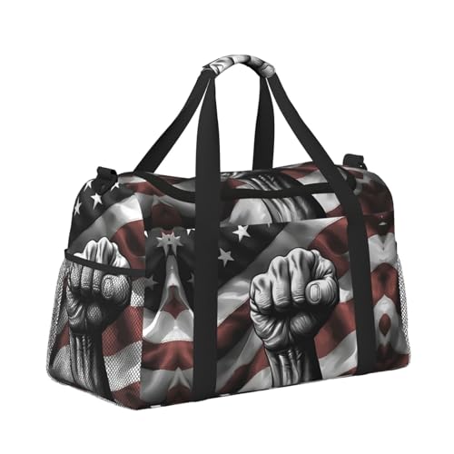 red white star stripe flag print Weekender Overnight Carry On Bag Gym Luggage Bag Duffel Bag for Travel Women3