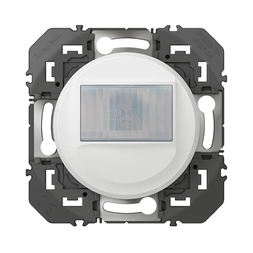 LEGRAND | Interruptor Automático Universal Composable Sin Neutros 100W Led Dooxie Blanco, Detector De Movimiento Infrarrojo Pasivo, Control Remoto Posible, Sensibilidad Y Brillo Ajustables