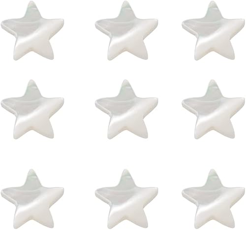 Miniatura 8 de LiQunSweet 30 cuentas de estrella de concha de trochito natural para manualidades, pulseras, collares, suministros para hacer joyas