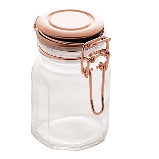 Pote Hermético de Vidro com Tampa em Metal Geométrico Rosé 6cm x 5cm x 8cm - Lyor