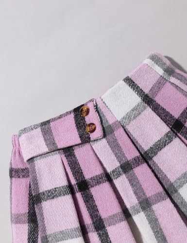 Image of Fuermos Toddler Girl Clothes Puff Sleeve Top and Pleated Girls Plaid Skirt Set 2PCS Girls Outfits Fall Winter