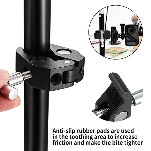 2 Stück Kameras Super Clamps, Magic Arm Clamp mit 1/4 und 3/8 Gewindeclips, Kugelkopf-Stativklemmen für Blitzlicht, Stativ, LCD/DV-Monitor, LED-Leuchten