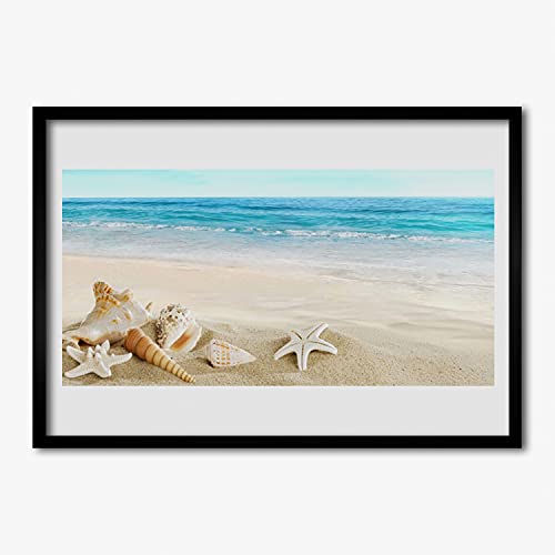 Affiche encadrée étoile de mer pour habiller un mur vide de salon 70x50 cm