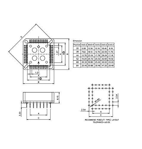 10pcs PLCC44P Sockets CI PLCC DIP 44Pin Through Mount (DIP) : Amazon.co.uk:  Business, Industry & Science
