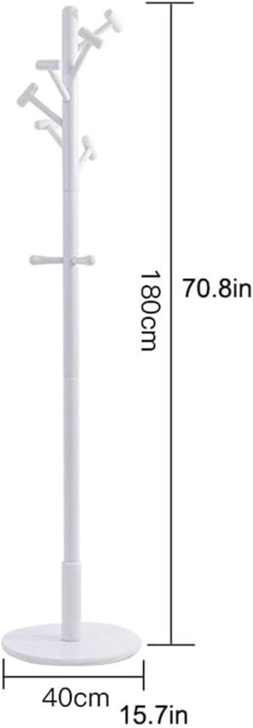 コートラック 玄関、寝室、オフィス、廊下に簡単に設置できる無垢材フロアコートラック 廊下(White)