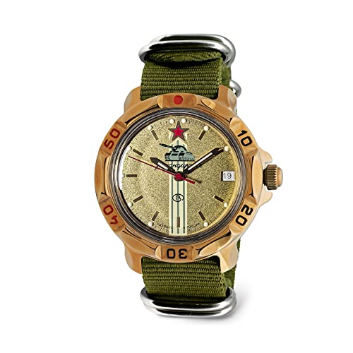 Vostok | Komandirskie Tank Commander Russian Military Mechanical Wrist Watch | Fashion | Business | Casual Men’s Watches | Model 819072 Green Strap B®