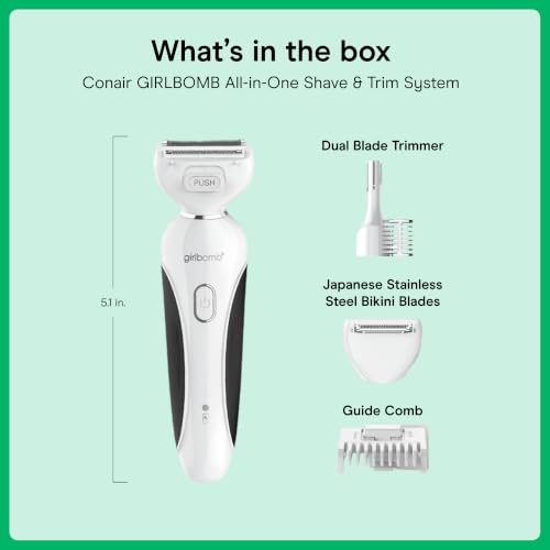 Conair Girlbomb Body & Face Shaver for Women, Cordless, 75-Minute Runtime - image 7