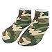 4TH N 5 Pack Men's Running Ankle Socks with Cushion, Casual Fashion Low Cut Sock for Hiking, Walking, Jogging Wear (Army Green Camouflage Vietnam Tiger Stripe Camo)