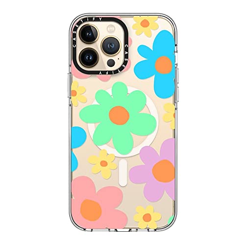 Coque transparente pour iPhone 13 Pro Max Magsafe antichoc fleur pastel