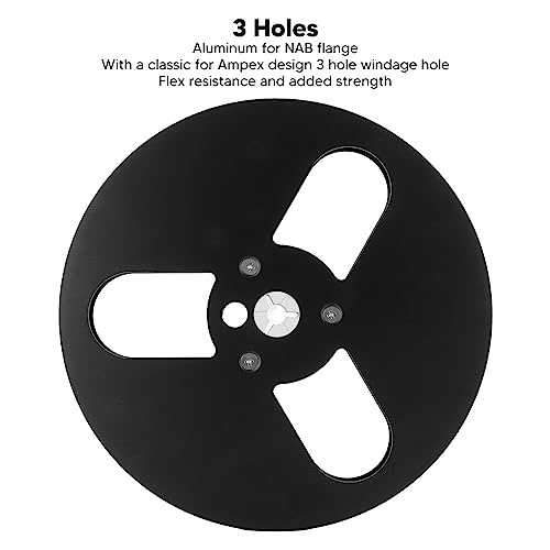 1/4 7 Zoll Leere Bandspule, 3 Löcher, Universeller Windwiderstand, Offene Rolle, Tonband Aufwickelspule, Offene Rolle, Tonband Aufwickelrolle für Aufnahmen für Nab (Schwarz)