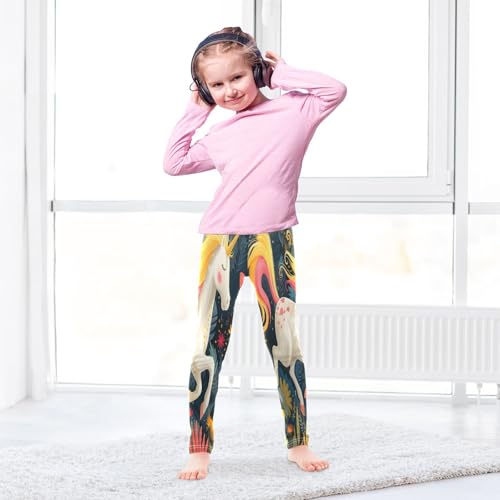 Toddler Girls Leggings Printed Yoga Pants Leggings Running Lovely White Unicorn for Kids4