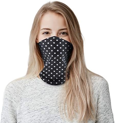 Adult Neck Gaiter Face Scarf/Neck Cover/Face Cover For Sun Dust Cycling Hiking Sports,Black Polka Dot,0