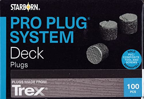 Starborn Pro Plug System Rainier PVC Composite Deck Boards, Covers 25 Sq Ft Includes Plugs Only