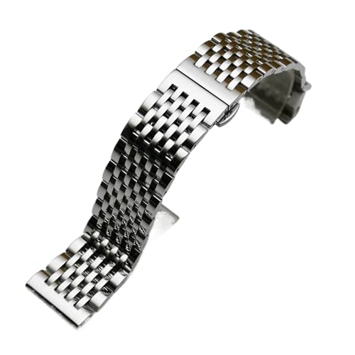 Bracelet de montre en acier inoxydable Run Ken à extrémité incurvée bicolore